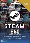 Подарочная карта Steam 50 долларов США
