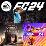 EA Sports FC 24(FIFA+Assassin’s Creed Mirage+NBA 2K24