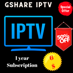 Gshare IPTV Server Official 1 Year Subscription