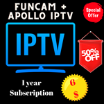 Funcam + appolo IPTV 1 year subscription