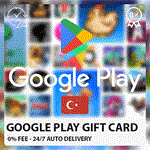 ️ GOOGLE PLAYПОДАРОЧНАЯ Турция (%0 FEE)25-1000 TL⭐️