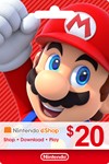Карта пополнения Nintendo eShop 20$ USA США