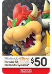 Карта пополнения Nintendo eShop 50$ USA США