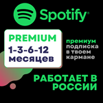 3 - 12 МЕС.SPOTIFY PREMIUMРАБОТАЕТ В РФ