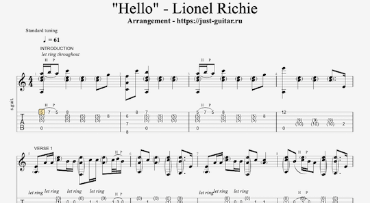 Hello Lionel Richie Ноты. Лайонел Ричи Хелло перевод на русский.