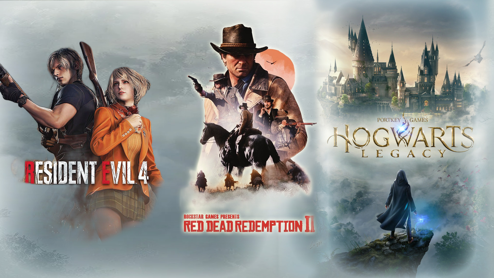 Red Dead Redemption 2 + Resident Evil 4+Hogwats Legacy