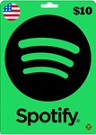  Подарочная карта Spotify - 10 и 30 долларов США ????????