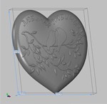 Валентинка «Две птички на сердце» (Модель 3636) STL - изображение № 2