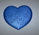 Валентинка «Две птички на сердце» (Модель 3636) STL - изображение № 3