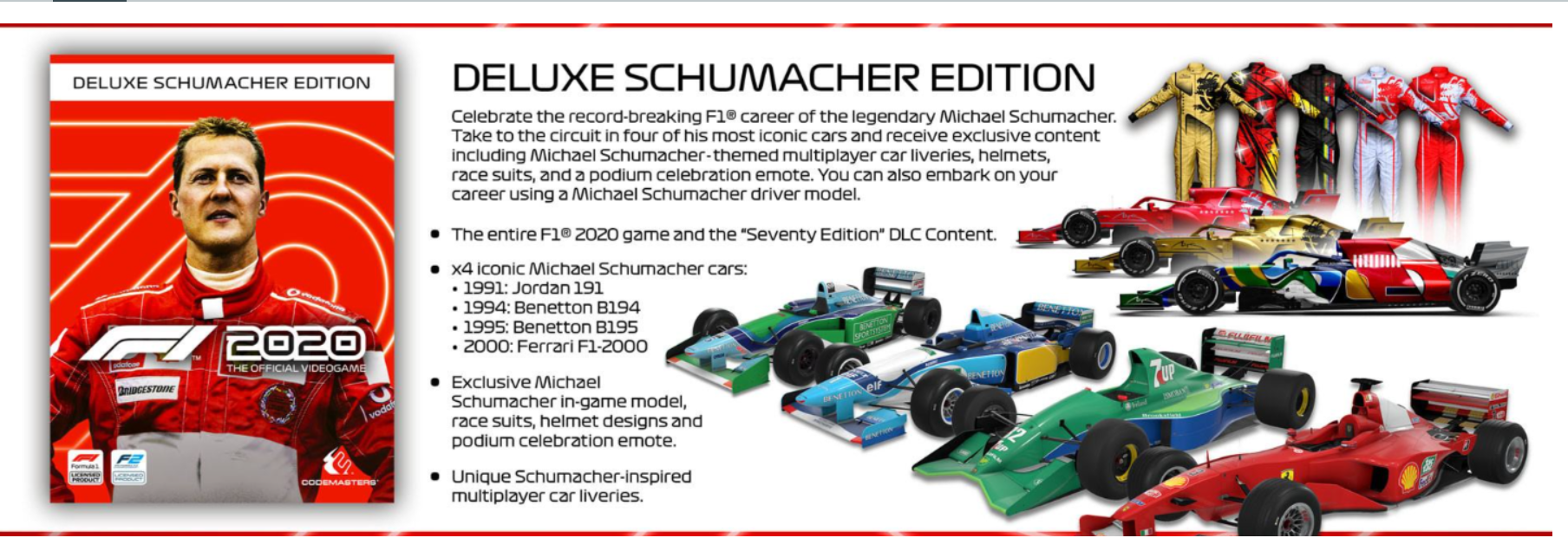 F1 2020 Deluxe Schumacher Edition Steam КЛЮЧ Китай/AЗИЯ