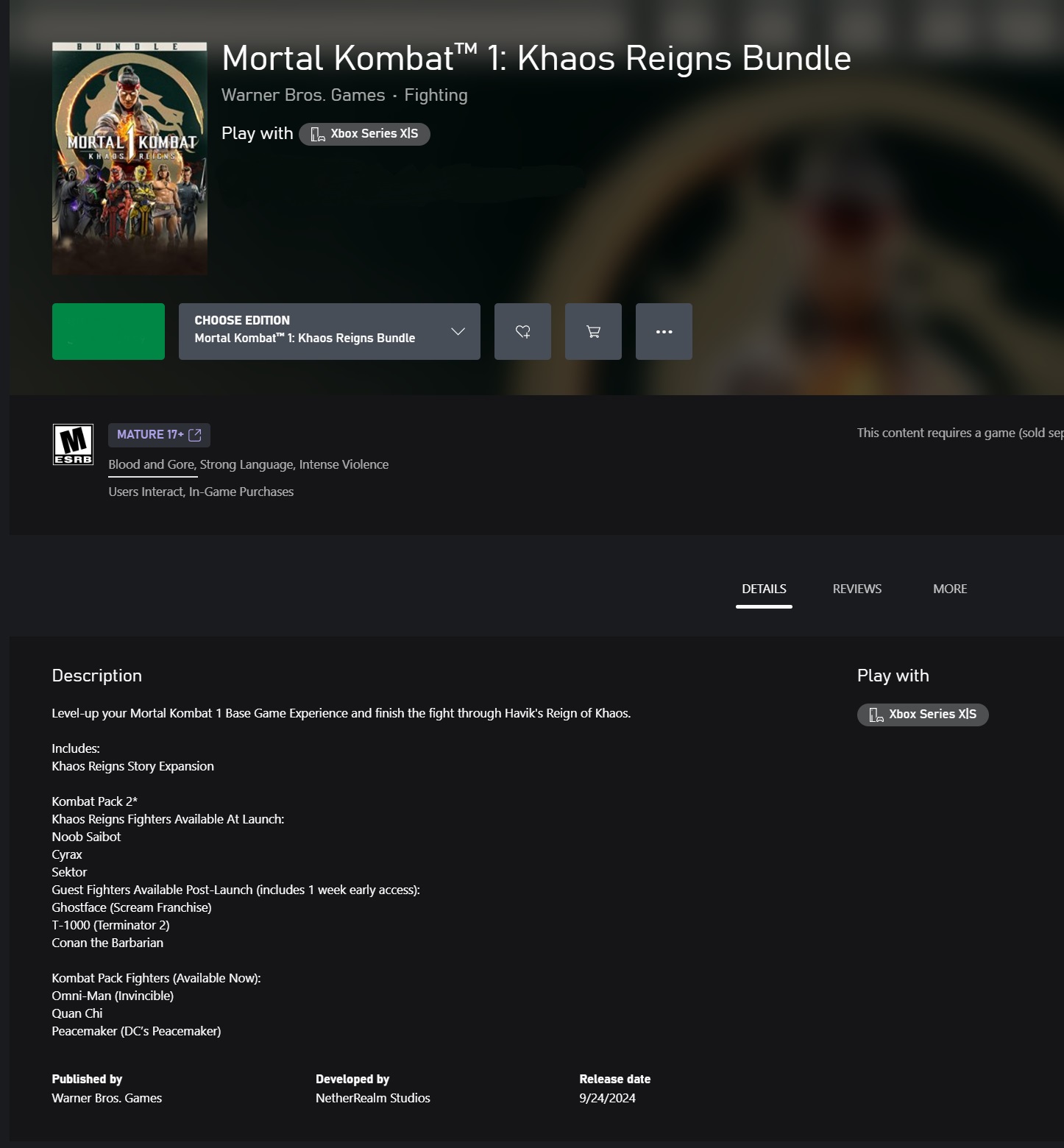 ❗MORTAL KOMBAT 1: KHAOS REIGNS BUNDLE❗XBOX X|S🔑КЛЮЧ