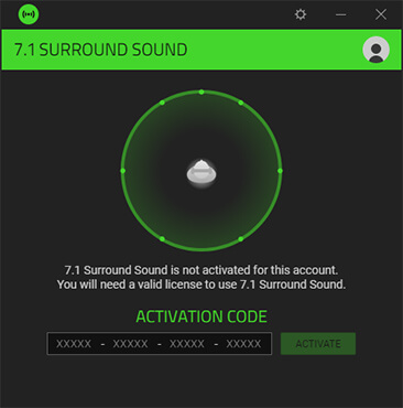 Код/Ключ активации Razer 7.1 Surround sound