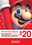 Nintendo eShopCard 20 USDКлюч картаНинтендоСША