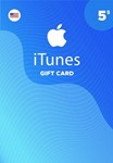 КартаКлючApple iTunes Gift Card 5 USDСША