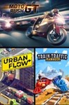 Moto Rush GT+Urban Flow+Train Traffic ManagerXBOX+