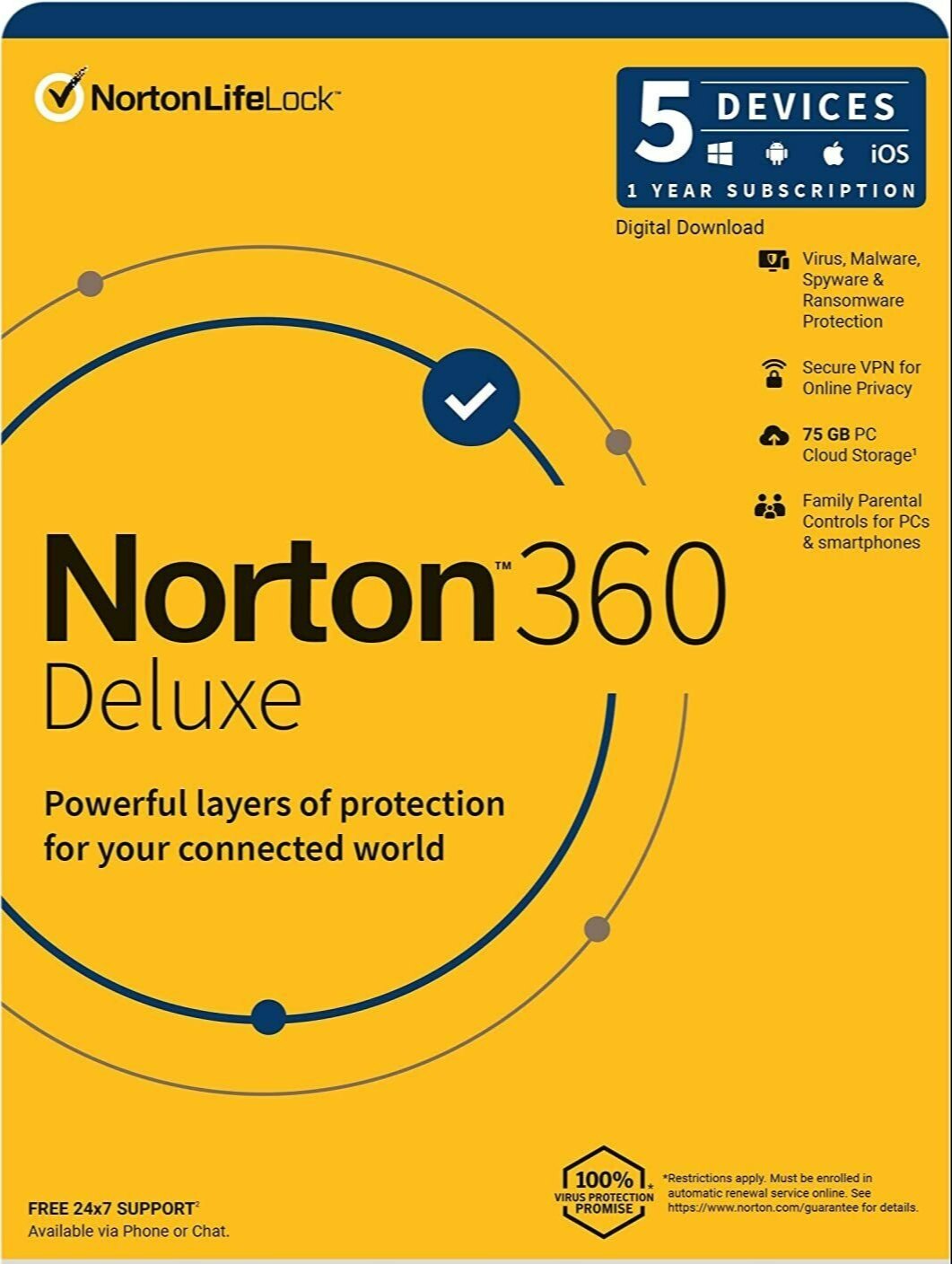 🔥Norton 360 Deluxe на 1 года для 5 устройств