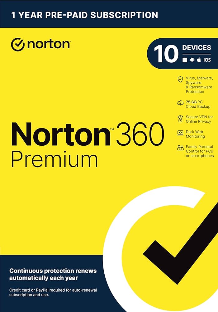 Norton 360 Deluxe 10 устройств 1 год Глобальный ключ