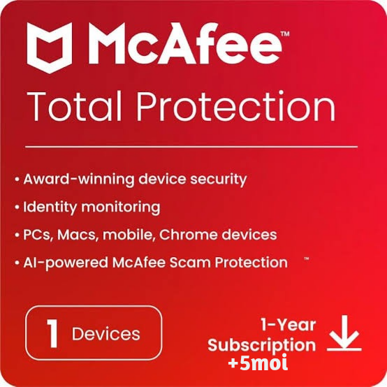 🔥McAfee Total Protection 1 PC key until 26.05.2027