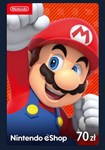 Nintendo eShop Card 70zl КЛЮЧ Nintendo Site Poland