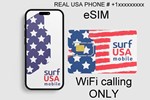 +1 номер телефона есим карта США оператор SurfusaMobile