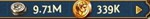 TOTAL BATTLE ACCOUNT 339K GOLD
