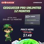 GeoGuessr Pro Unlimited | 12 Months Subscription ⭐⭐
