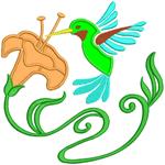 Машинная вышивка Колибри
