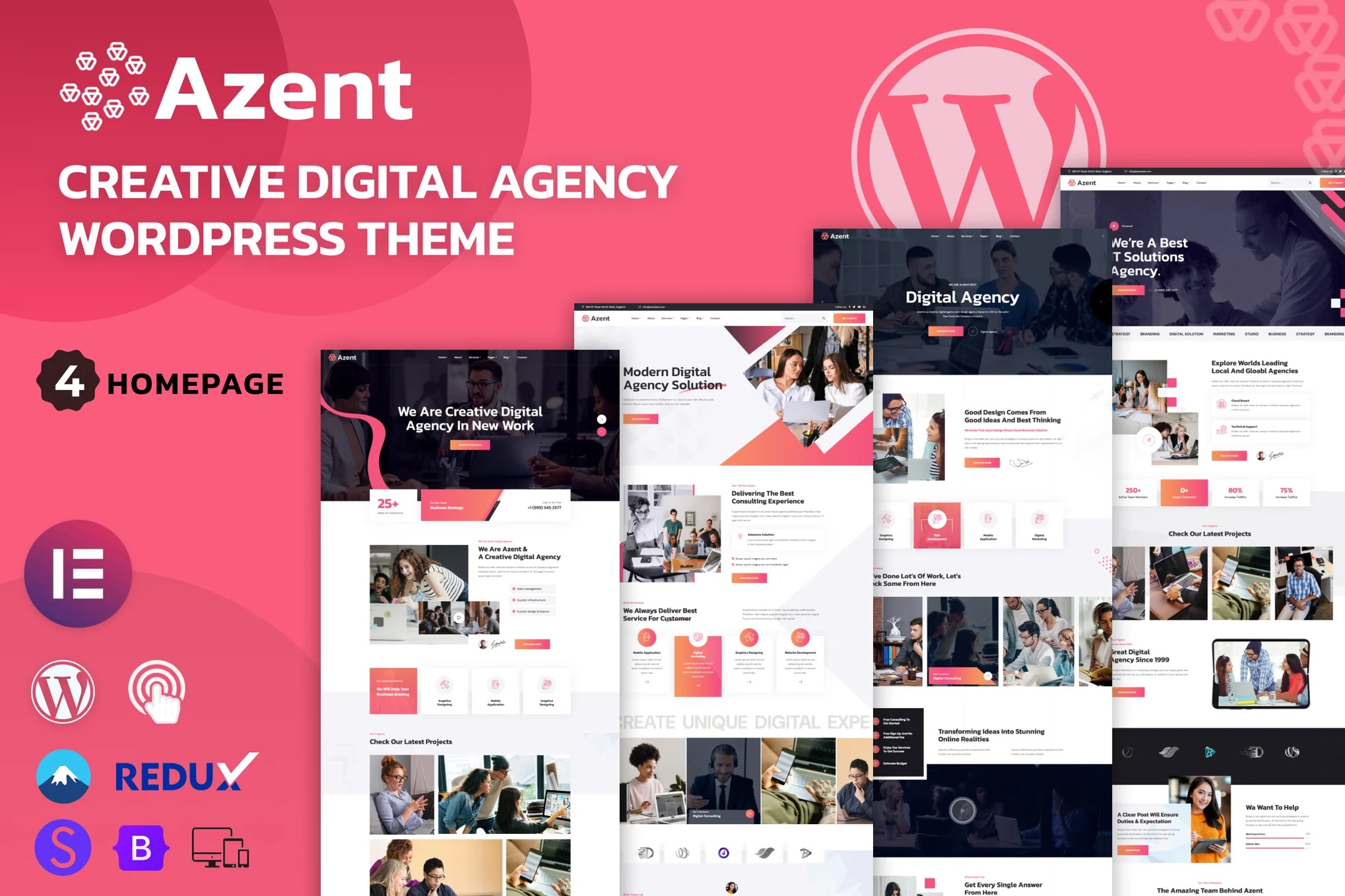 Azent creative digital agency wordpress theme