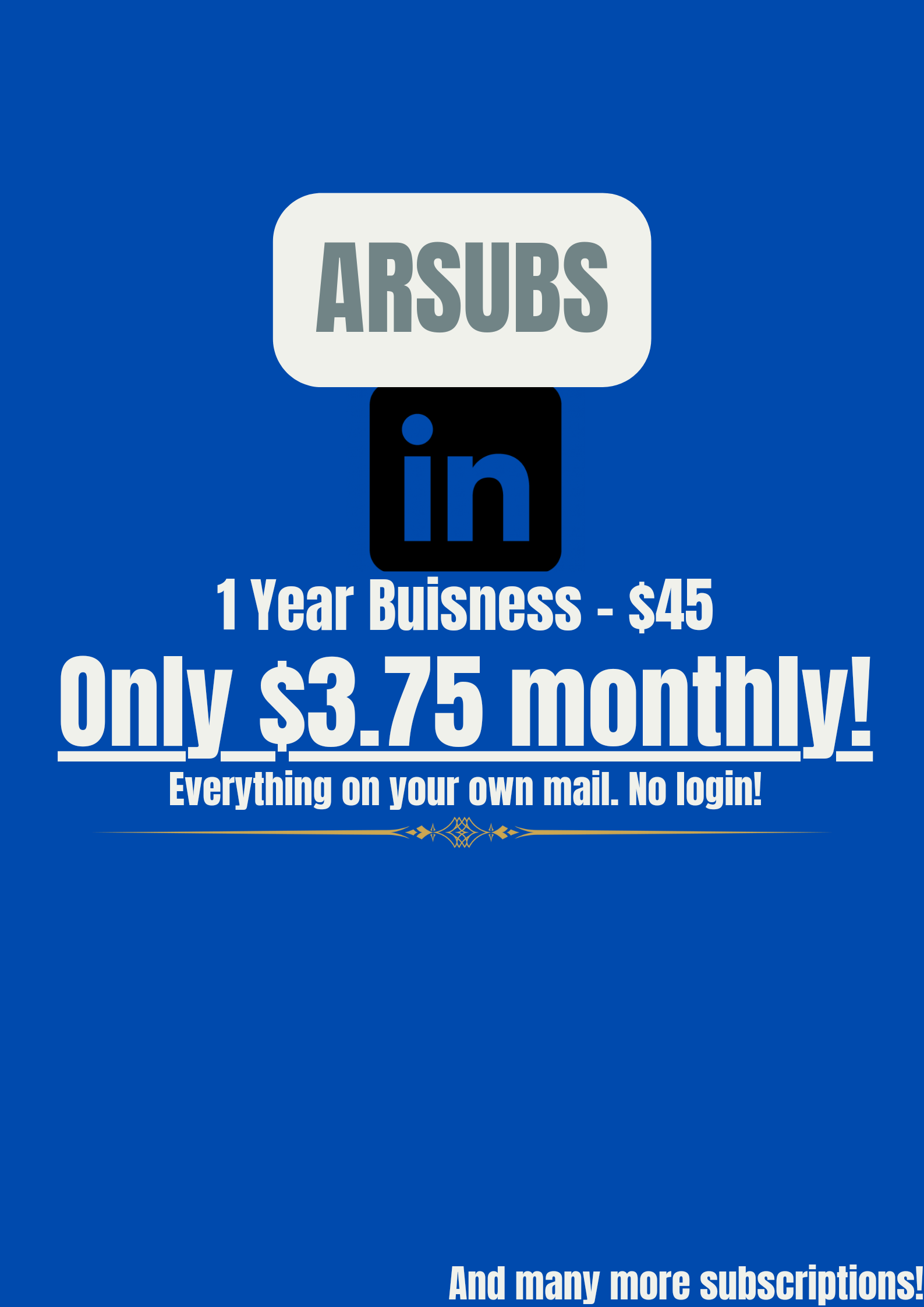 Linkedin Career/Business Plan on Mail 1 year No login