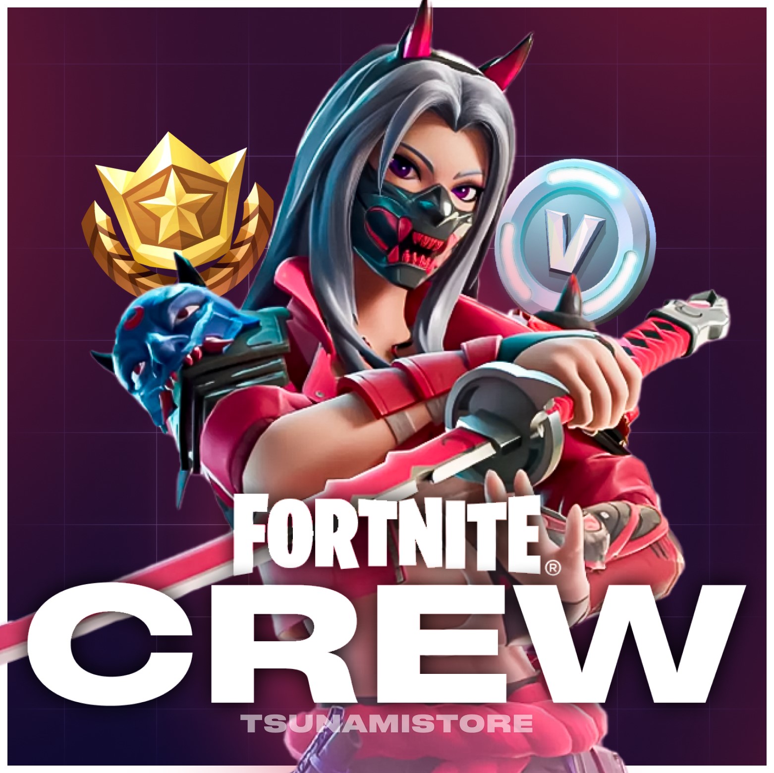 FORTNITE CREW / ОТРЯД / ВСЕ БП + 1000 V-BUCKS - 1 МЕСЯЦ