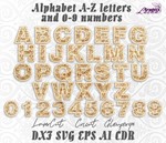 Роза алфавит буквы a-z, цифры 0-9 для лазерной резки - изображение № 2
