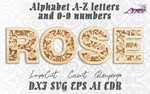 Алфавит Lucky буквы a-z, цифры 0-9 для лазерной резки