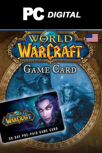 WOW WORLD OF WARCRAFT 60 DAYS TIME CARD USA