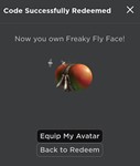 КОД  Freaky Fly Face  ROBLOX - изображение № 2
