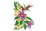 Узор для вышивальной машинки, цветы 140 х 200 мм.