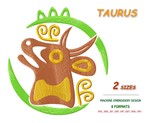 Знак зодиака Телец. Дизайн машинной вышивки 2 размера