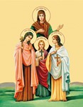 Вера, Надежда, Любовь и мать их София, мцц_003(44х56см)