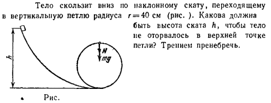 Мертвая петля в вертикальной плоскости. Маленький брусок скользит без трения с высоты h 2r по наклонному желобу. Тело скользит с вершины сферы. Какое тело скатится с горки скорее: полая сфера или шар?. Формула для мертвой петли.