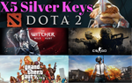 5 Silver Steam Keys + Подарки
