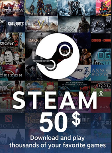 STEAM WALLET GIFT CARD $50 USD ✅(US ACCOUNT)