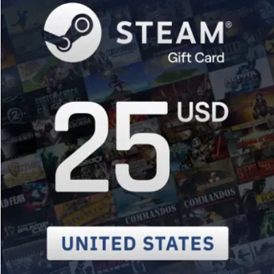 STEAM WALLET GIFT CARD $25 USD ✅(US ACCOUNT)