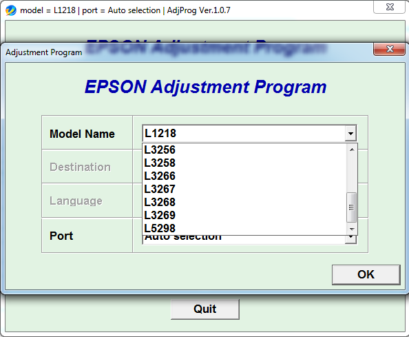 Adjustment program Epson L1218, L1258, L1259, L3218 ...