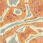 Бесшовный декоративный фон, имитирующий старую карту