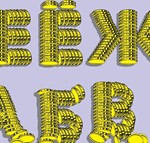 Векторные русские буквы, составленные из золотых монет - изображение № 5