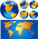 Векторные глобусы и карты мира + БОНУС