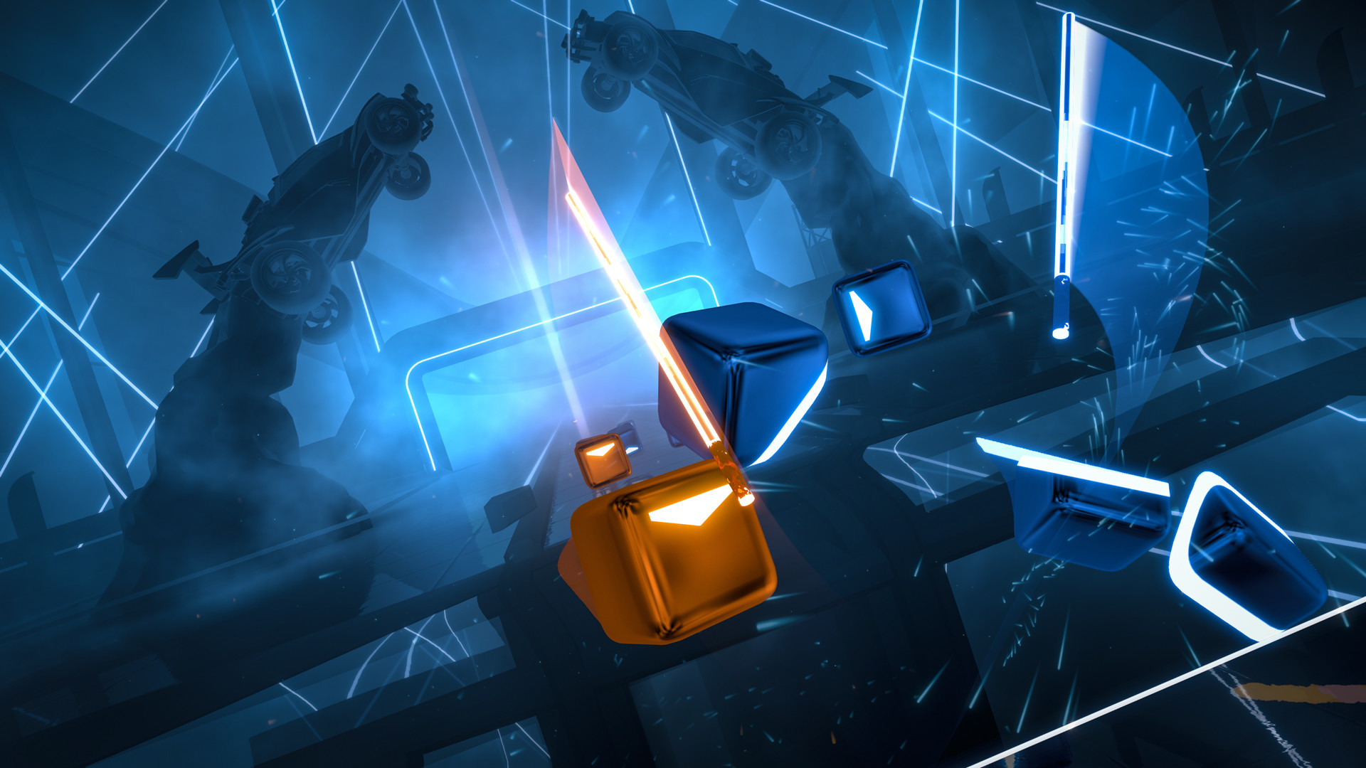 Игры будущего beat saber. Игра Beat saber. Beat saber (2019). Beat saber - Rocket League x Monstercat Music Pack. Beat saber Steam.