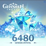Genshin Impact Кристаллы 6480+ (1600) ШТУК  по UID