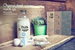 Organic Food Photo Mockup / Milk & Eggs