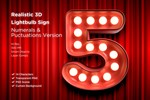3D Lightbulb Sign Numeral Set