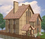 Двухэтажный коттедж с подвалом, жилым чердаком (DWG) - изображение № 2